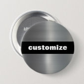 Badge Rond 7,6 Cm Aluminium brossé (Devant & derrière)