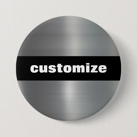 Badge Rond 7,6 Cm Aluminium brossé (Devant)