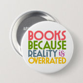 Badge Rond 7,6 Cm Amateurs de livres (Devant & derrière)