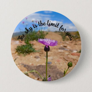 Badge Rond 7,6 Cm Amberboa pourpre dans l'ancien Erevan