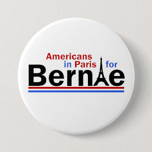 Badge Rond 7,6 Cm Américains à Paris pour Bernie