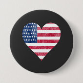 Badge Rond 7,6 Cm American flag in heart (Devant)