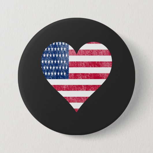 Badge Rond 7,6 Cm American flag in heart (Devant)