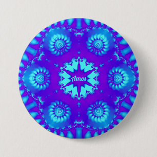 Badge Rond 7,6 Cm AMOS ~ COOL ! ~ Nuances de pourpre et de bleu ~