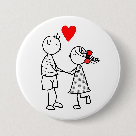 BADGE ROND 7,6 CM AMOUR (Devant)
