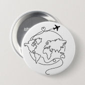 Badge Rond 7,6 Cm 🌍 Amour autour du monde ✈️ (Devant & derrière)