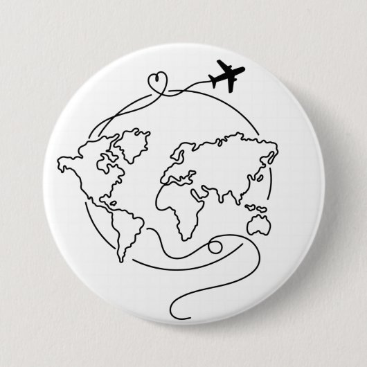 Badge Rond 7,6 Cm 🌍 Amour autour du monde ✈️ (Devant)