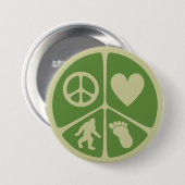 Badge Rond 7,6 Cm Amour Bigfoot de paix (Devant & derrière)