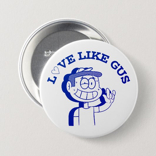Badge Rond 7,6 Cm Amour Comme Gus : ASL Tribute Design (Devant & derrière)