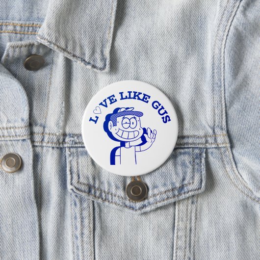 Badge Rond 7,6 Cm Amour Comme Gus : ASL Tribute Design (En situation)