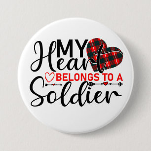 Badge Rond 7,6 Cm Amour de soutien militaire soldat