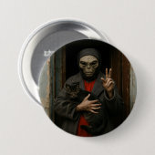 Badge Rond 7,6 Cm Amour Extraterrestre (Devant & derrière)