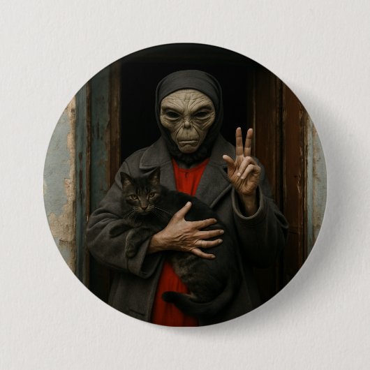 Badge Rond 7,6 Cm Amour Extraterrestre (Devant)