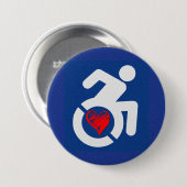 Badge Rond 7,6 Cm Amour Handicap (Devant & derrière)