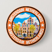 Badge Rond 7,6 Cm Amsterdam (Devant)