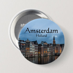 Badge Rond 7,6 Cm Amsterdam Souvenir