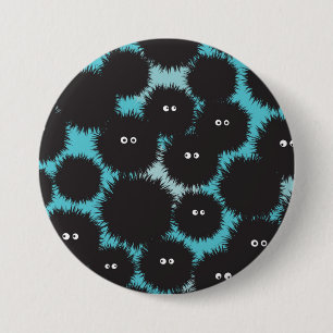 Badge Rond 7,6 Cm Amusant monstres noirs moelleux