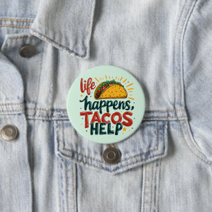 Badge Rond 7,6 Cm Amusant Taco Lover Fiesta Humour de nourriture Art