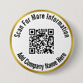 Badge Rond 7,6 Cm Analyser le code QR pour plus d'informations Gold  (Devant)