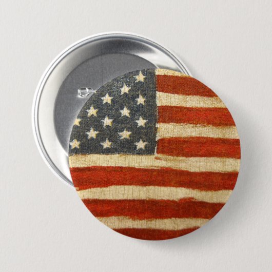 Badge Rond 7,6 Cm Ancien drapeau américain (Devant & derrière)