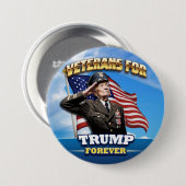 Badge Rond 7,6 Cm ANCIENS COMBATTANTS DE TRUMP Pour toujours (Devant & derrière)