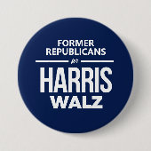 Badge Rond 7,6 Cm Anciens Républicains pour Harris Walz (Devant)