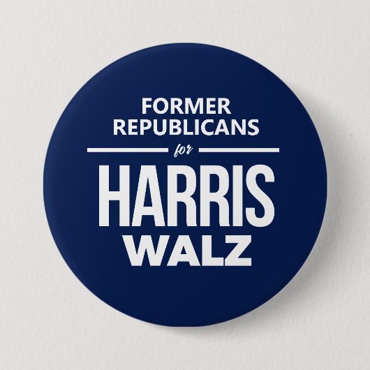 Badge Rond 7,6 Cm Anciens Républicains pour Harris Walz (Devant)