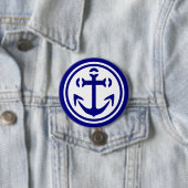 Badge Rond 7,6 Cm Ancre de marine (En situation)