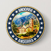 Badge Rond 7,6 Cm Andorre (Devant)