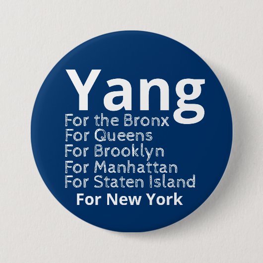 Badge Rond 7,6 Cm Andrew Yang pour maire (Devant)