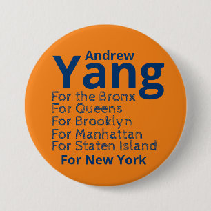 Badge Rond 7,6 Cm Andrew Yang pour Mayor Button
