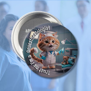 Badge Rond 7,6 Cm Anesthésiste médecin cadeau
