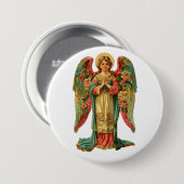 Badge Rond 7,6 Cm Ange de Noël (Devant & derrière)