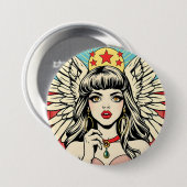 Badge Rond 7,6 Cm Ange gardien (Devant & derrière)