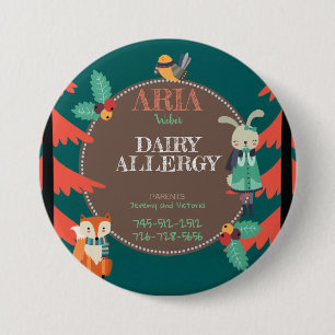 Badge Rond 7,6 Cm Animal mignon d'hiver de région boisée d'allerg