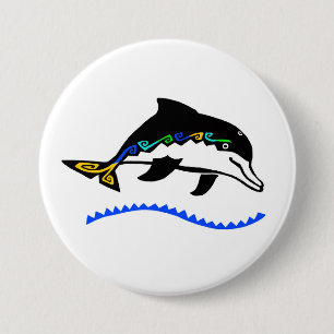 Badge Rond 7,6 Cm Animaux sauvages - DOLPHIN - Océan - Faune - Natur