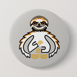 Badge Rond 7,6 Cm Animaux sauvages - SLOTH - Conservation - Nature