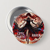 Badge Rond 7,6 Cm Anime Command the Flames, Embrace the Storm Custom (Devant & derrière)