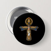 Badge Rond 7,6 Cm Ankh égyptien (Devant & derrière)