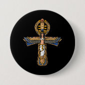 Badge Rond 7,6 Cm Ankh égyptien (Devant)