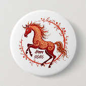Badge Rond 7,6 Cm Année du cheval 2026 (Devant)