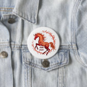 Badge Rond 7,6 Cm Année du cheval 2026 (En situation)