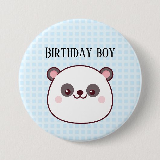Badge Rond 7,6 Cm Anniversaire Boy Panda Kawaii (Devant)