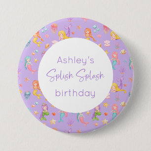 Badge Rond 7,6 Cm Anniversaire de Mermaid