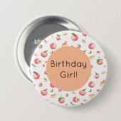 Badge Rond 7,6 Cm Anniversaire de Peach (Devant & derrière)