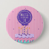 Badge Rond 7,6 Cm Anniversaire de Retro (Devant)