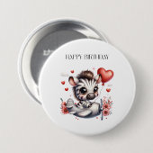 Badge Rond 7,6 Cm Anniversaire de Zebra Pilot (Devant & derrière)