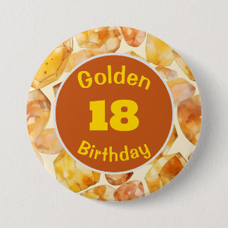 Badge Rond 7,6 Cm Anniversaire d'or novembre Bouton personnalisé Pie