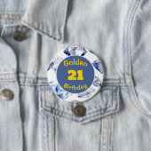 Badge Rond 7,6 Cm Anniversaire doré Avril Pierre d'anniversaire Bout (En situation)