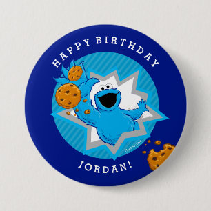 Badge Rond 7,6 Cm Anniversaire du Cookie Monster
